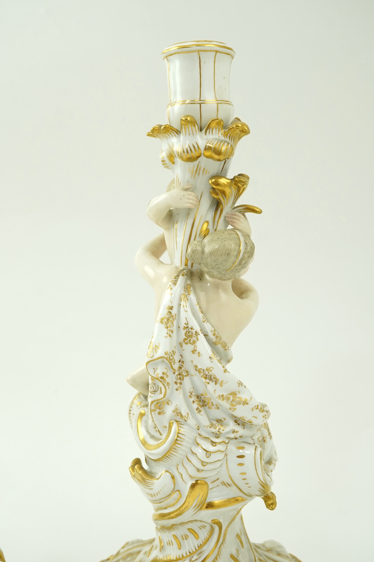 A Meissen figural candelabra, late 19th century